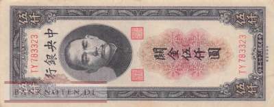 China - 5.000  Customs Gold Units (#361_VF)