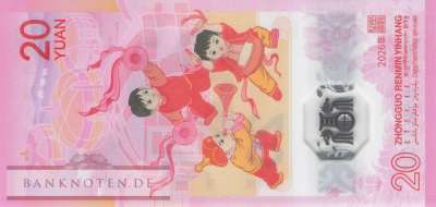 China - 20  Yüan - Year of the Horse (#922_UNC)