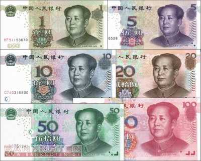 China: 1 - 100 Yüan (6 banknotes)