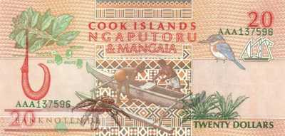 Cook Islands - 20  Dollars (#009a_UNC)