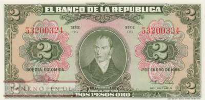 Kolumbien - 2  Pesos Oro (#390d_UNC)
