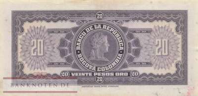 Kolumbien - 20  Pesos Oro (#392e_VF)