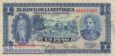 Kolumbien - 1  Peso Oro (#398_F)