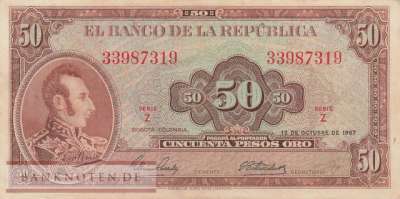 Kolumbien - 50  Peso Oro (#402b-67_VF)