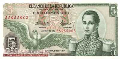 Kolumbien - 5  Pesos Oro (#406c-71_UNC)