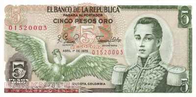 Kolumbien - 5  Pesos Oro (#406f-79_UNC)