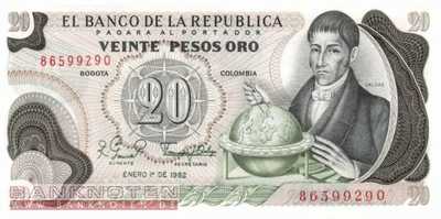 Kolumbien - 20  Pesos Oro (#409d-82_UNC)