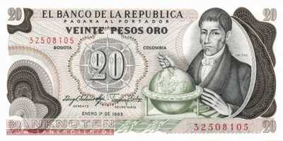 Colombia - 20  Pesos Oro (#409d-83_UNC)