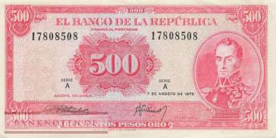 Kolumbien - 500  Pesos Oro (#416a_VF)