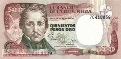 Colombia - 500  Pesos Oro (#423a_AU)