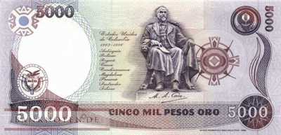 Kolumbien - 5.000  Pesos Oro (#435a_UNC)