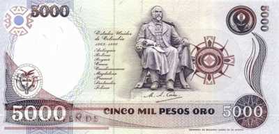 Kolumbien - 5.000  Pesos Oro (#436A-92_UNC)