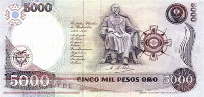 Colombia - 5.000  Pesos Oro (#436A-92_AU)