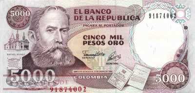 Colombia - 5.000  Pesos Oro (#436A-92_AU)