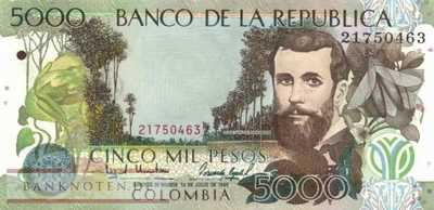 Kolumbien - 5.000  Pesos (#442a_UNC)