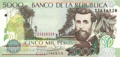 Kolumbien - 5.000  Pesos (#452r_UNC)