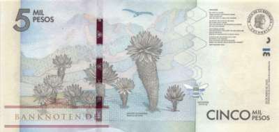 Kolumbien - 5.000  Pesos (#459g_UNC)