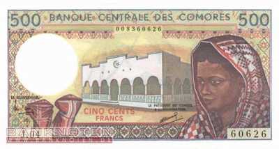Comoros - 500  Francs (#010b-U1_UNC)