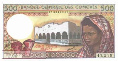 Comoros - 500  Francs (#010b-U2_UNC)