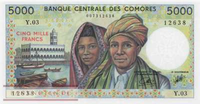 Comoros - 5.000  Francs (#012b_UNC)