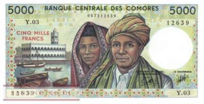 Comoros - 5.000  Francs (#012b_UNC)