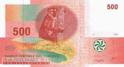 Comoros - 500  Francs (#015a_UNC)