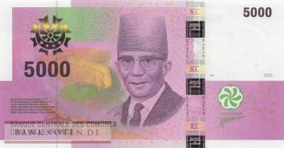 Komoren - 5.000  Francs (#018d_UNC)