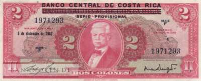 Costa Rica - 2  Colones (#235_VF)