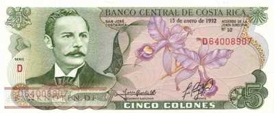 Costa Rica - 5  Colones (#236e-92_UNC)