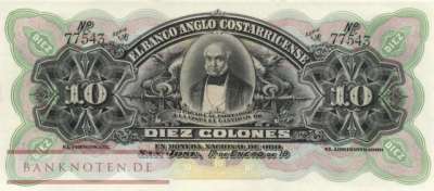 Costa Rica - 10  Colones (#S123r_VF)