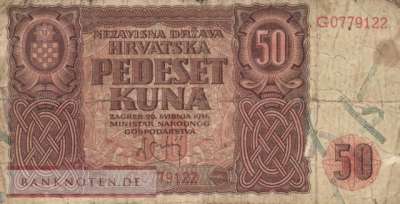 Croatia - 50  Kuna (#001a_VG)