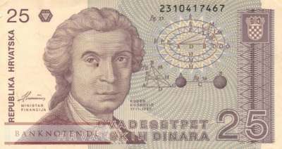 Kroatien - 25  Dinara (#019b_VF)