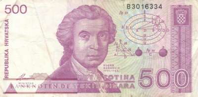 Croatia - 500  Dinara (#021a_F)