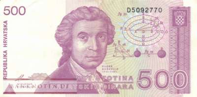 Kroatien - 500  Dinara (#021a_VF)