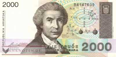 Croatia - 2.000  Dinara (#023a_VF)