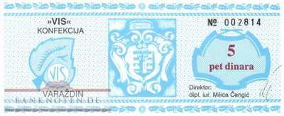 Kroatien - 5  Dinara-Gutschein (#996b_UNC)