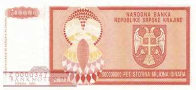 Kroatien - 500 Millionen Dinara - Ersatzbanknote (#R016aR_UNC)