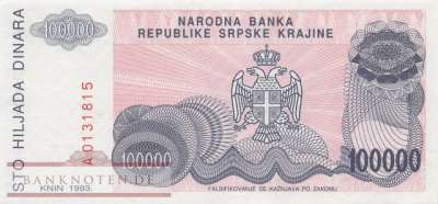 Kroatien - 100.000  Dinara (#R022a_AU)
