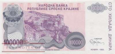 Kroatien - 100.000  Dinara (#R022a_AU)