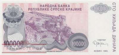 Croatia - 100.000  Dinara - without serial (#R022p_UNC)