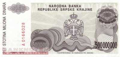Croatia - 500 Million Dinara (#R026a_UNC)