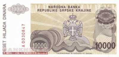 Croatia - 10.000  Dinara (#R031a_UNC)