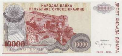 Croatia - 10.000  Dinara - without serial (#R031p_UNC)