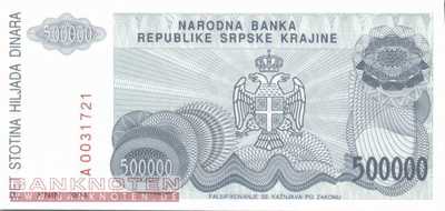 Croatia - 500.000  Dinara (#R032a_UNC)