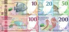 Curacao & Sint Maarten: 10 - 200 Gukden (5 Banknoten)