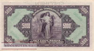 Tschechoslowakei - 5.000  Korun - SPECIMEN (#019s_AU)