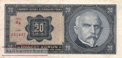 Czechoslovakia - 20  Korun (#021a_VF)