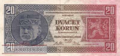 Czechoslovakia - 20  Korun (#021a_VF)