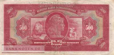 Czechoslovakia - 500  Korun - SPECIMEN (#024s_VF)