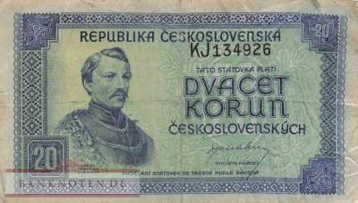 Tschechoslowakei - 20  Korun (#061a_F)